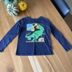 Featured thumbnail for Navy blue long-sleeved dinosaur top