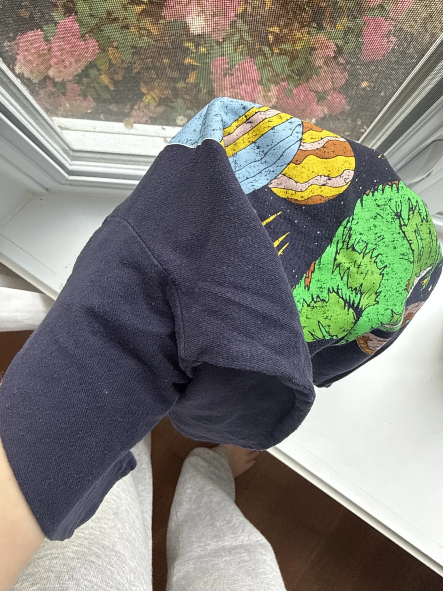 Image for Navy blue long-sleeved dinosaur top
