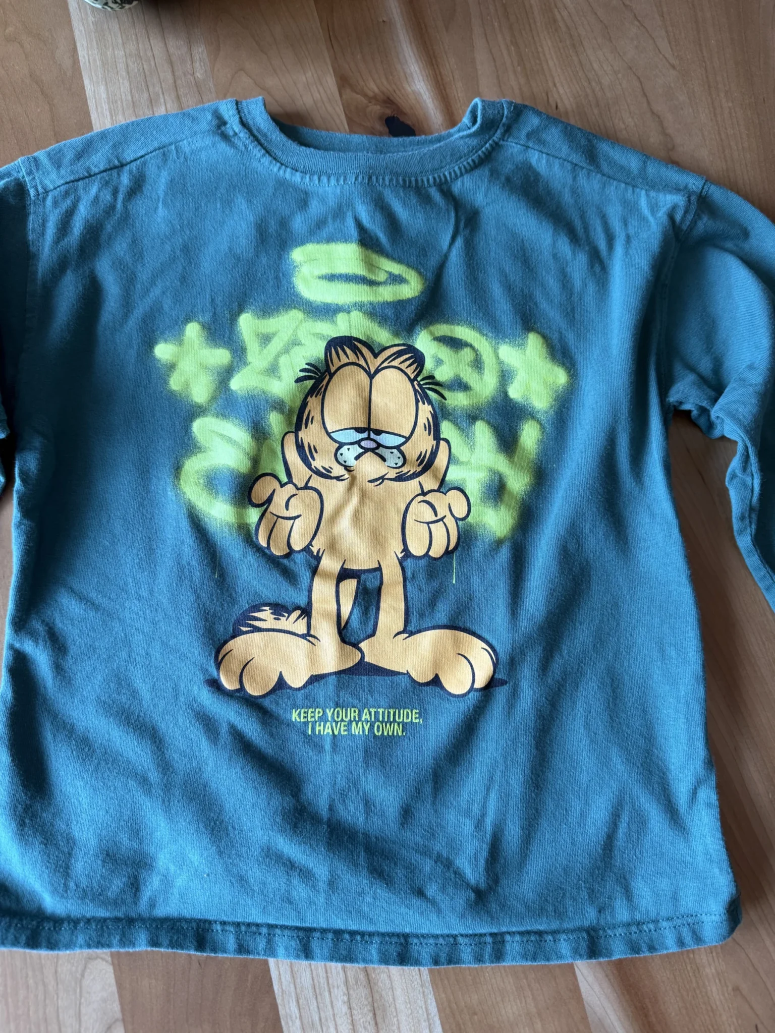 Image for Garfield green long-sleeved top