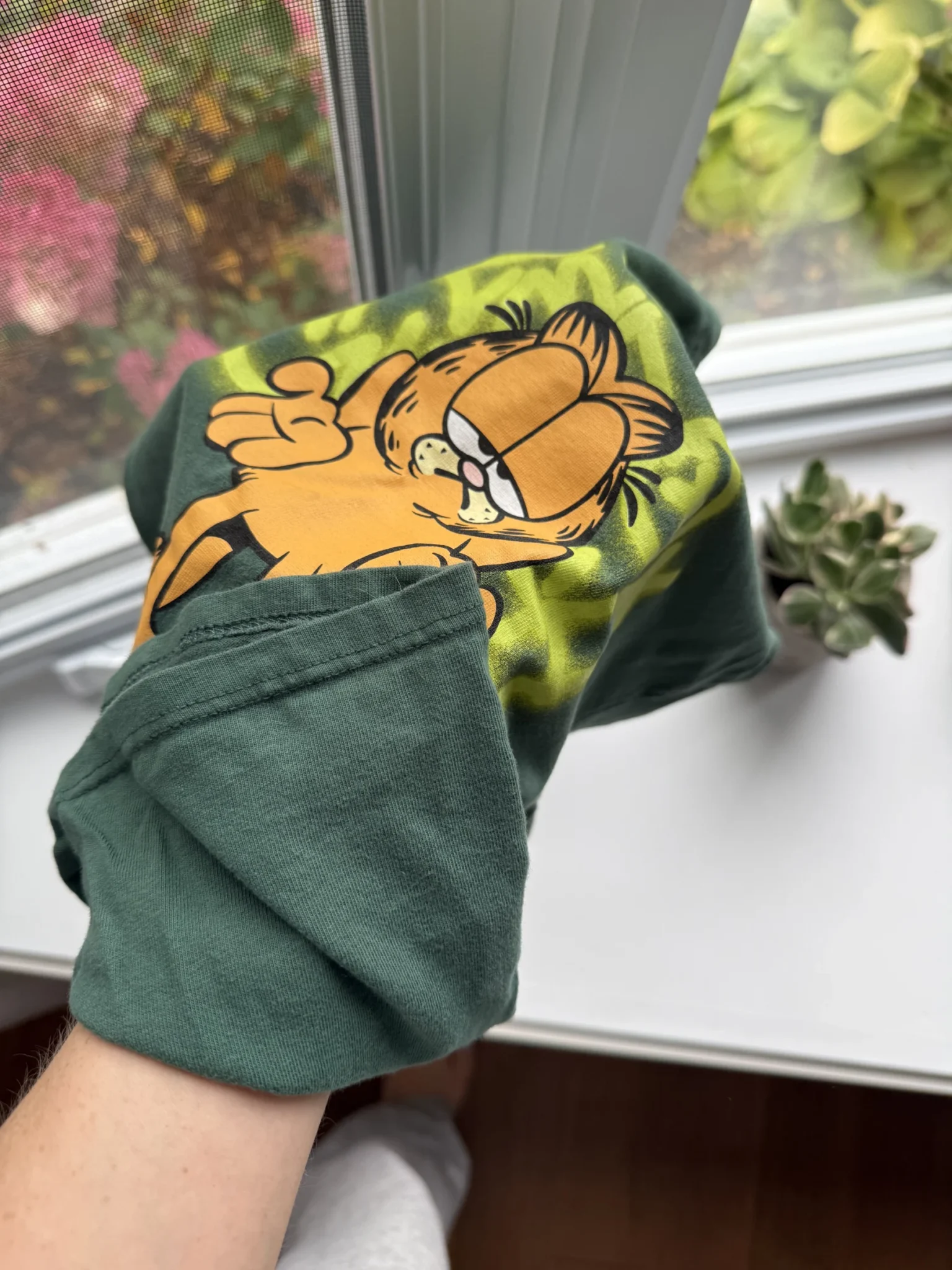 Image for Garfield green long-sleeved top