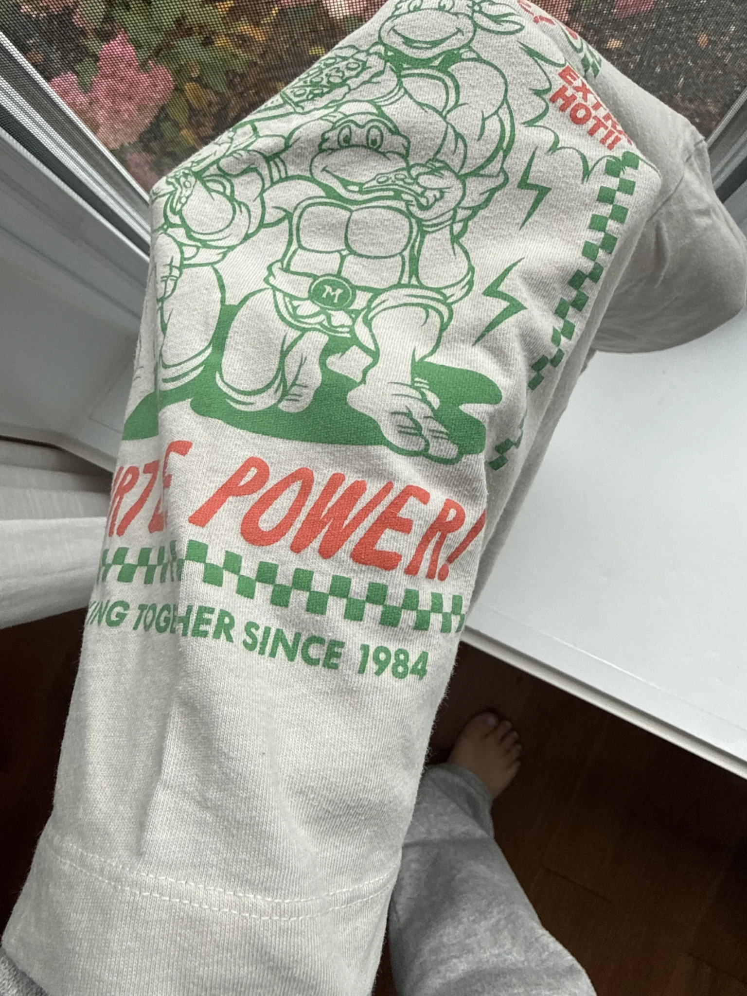 Image for White long-sleeved Pizza Ninja Turtles T-shirt