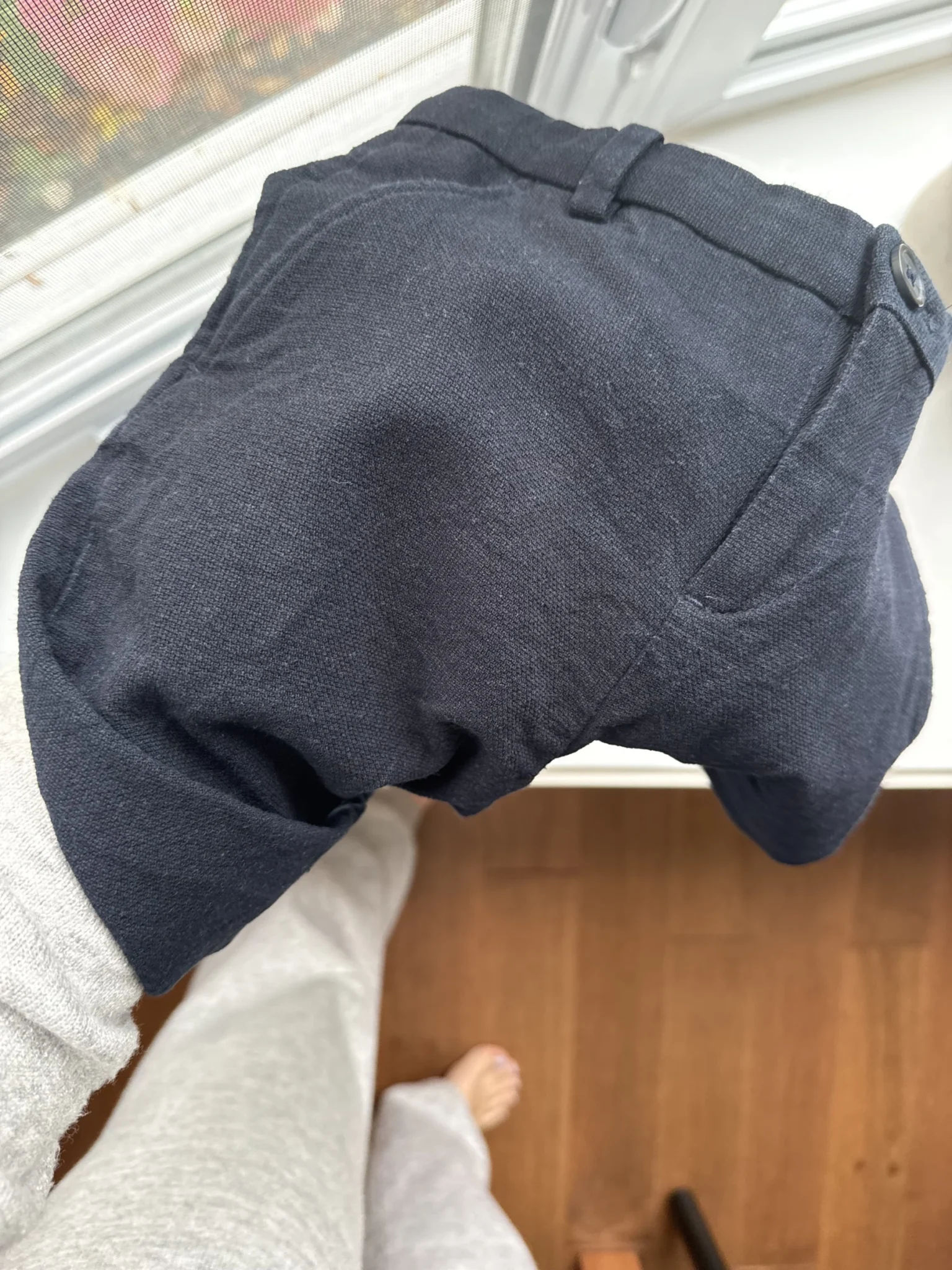 Image for Navy blue linen trousers