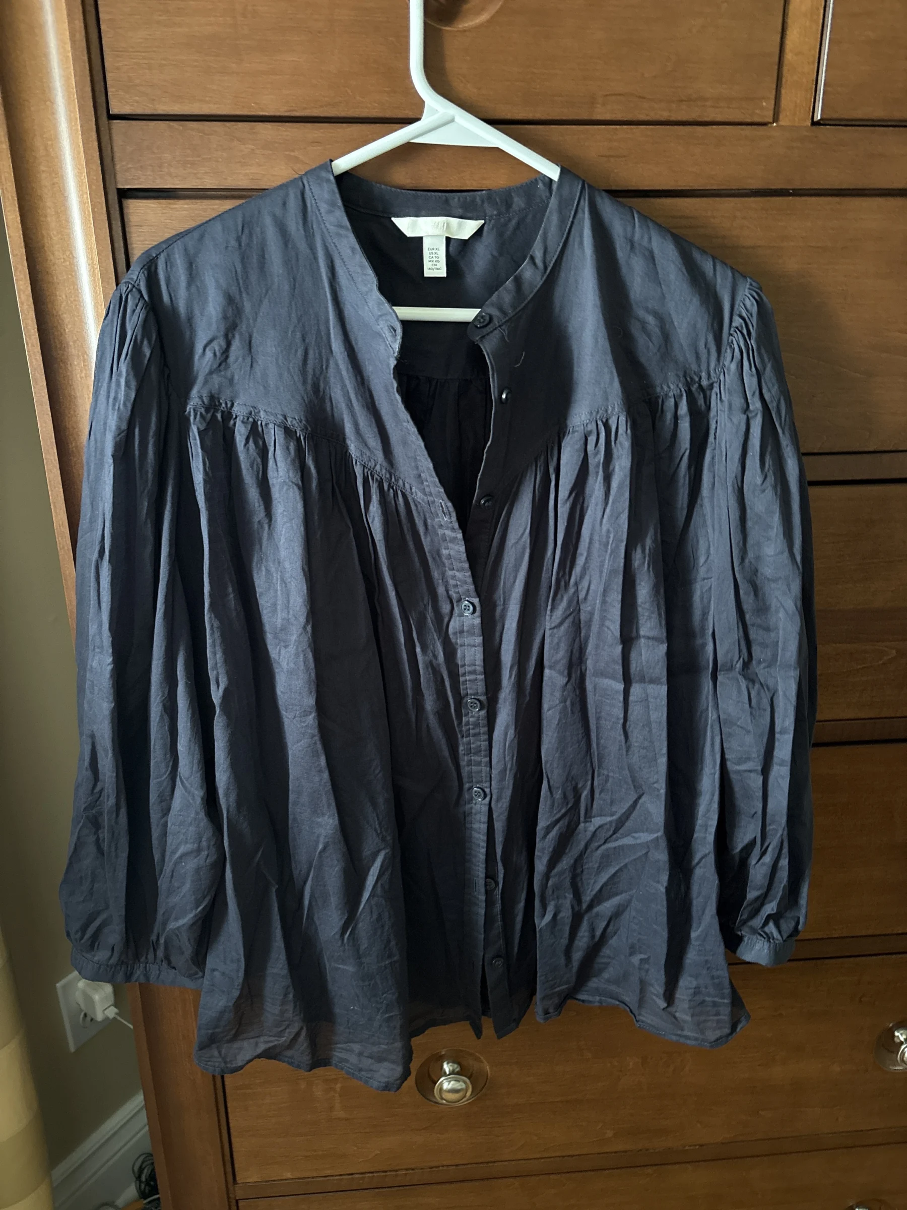 Blouse à manche trois quarts marine HM seconde main