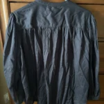 Thumbnail for Navy blue three-quarter-sleeve blouse