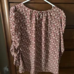 Thumbnail for Blouse fleurie orange brûlé