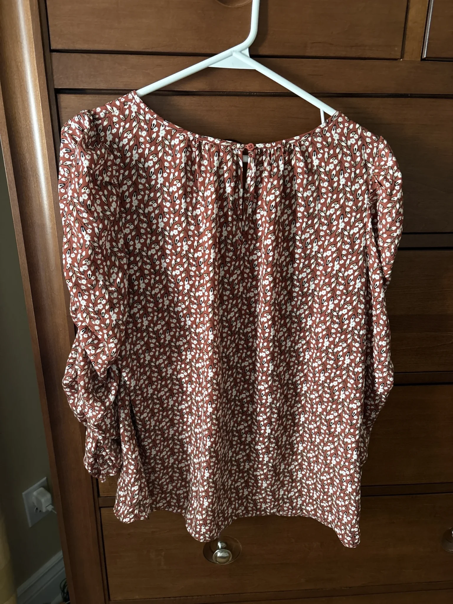 Image for Blouse fleurie orange brûlé