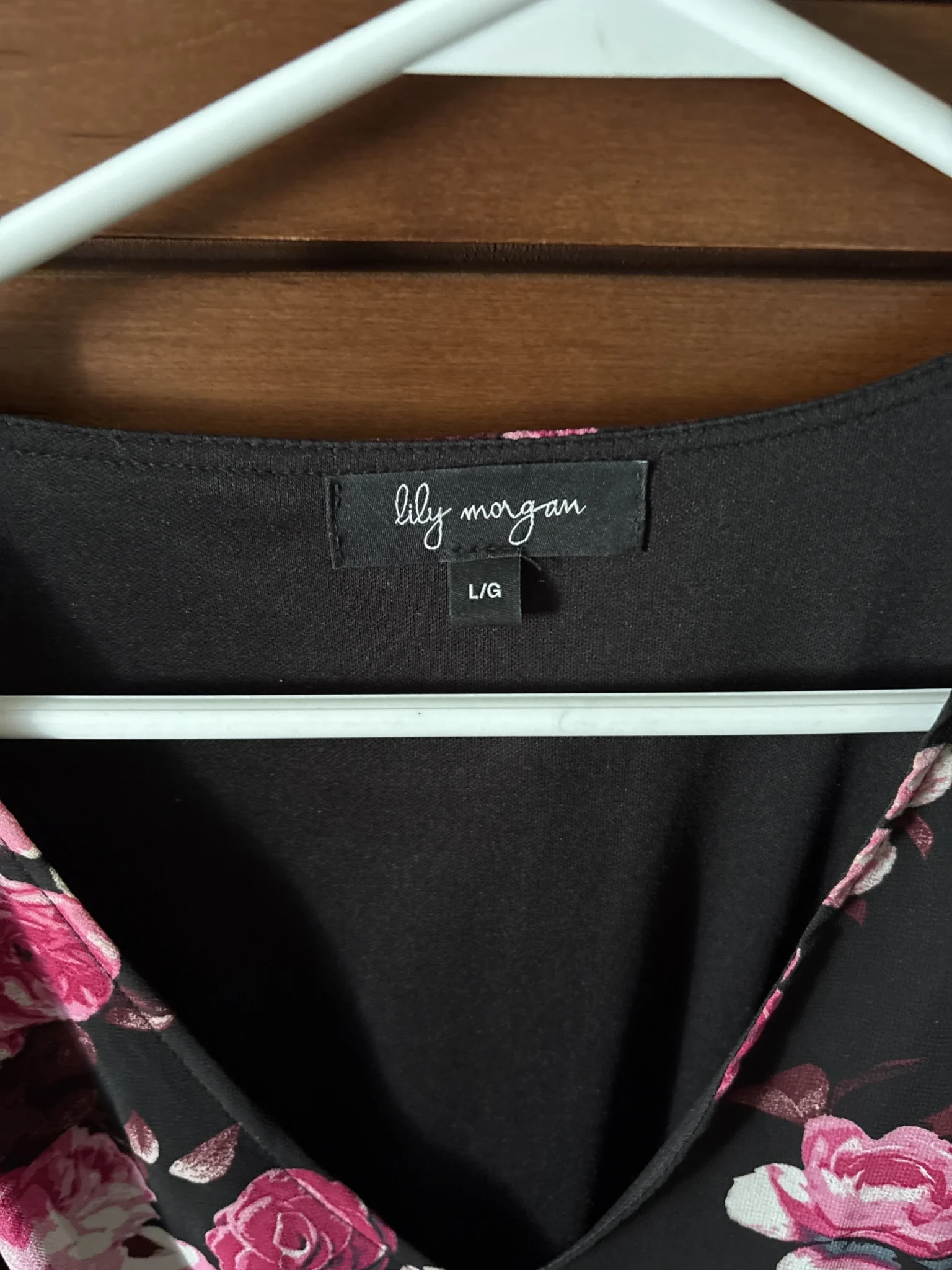 Image for Black dress with pink flowers