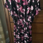 Thumbnail for Black dress with pink flowers