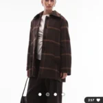 Thumbnail for Wool brown coat fabric made in Italy