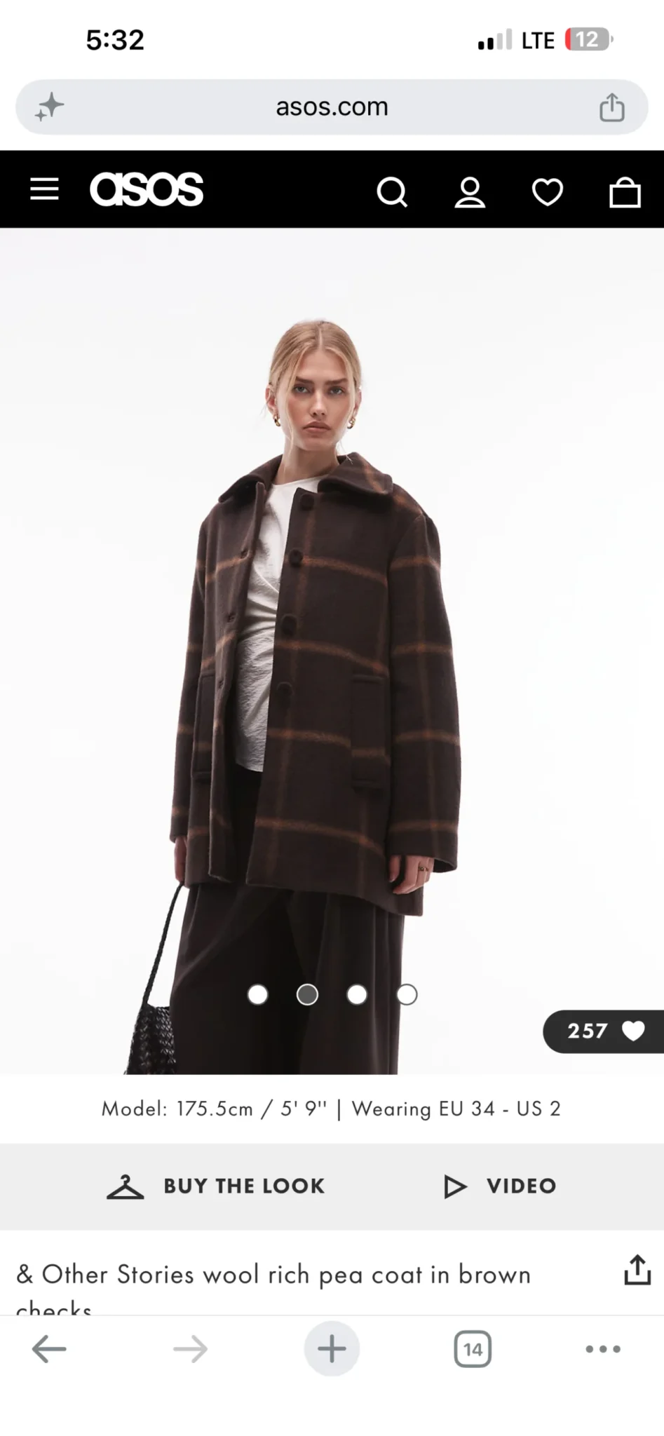 Image for Wool brown coat fabric made in Italy