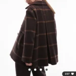 Thumbnail for Wool brown coat fabric made in Italy