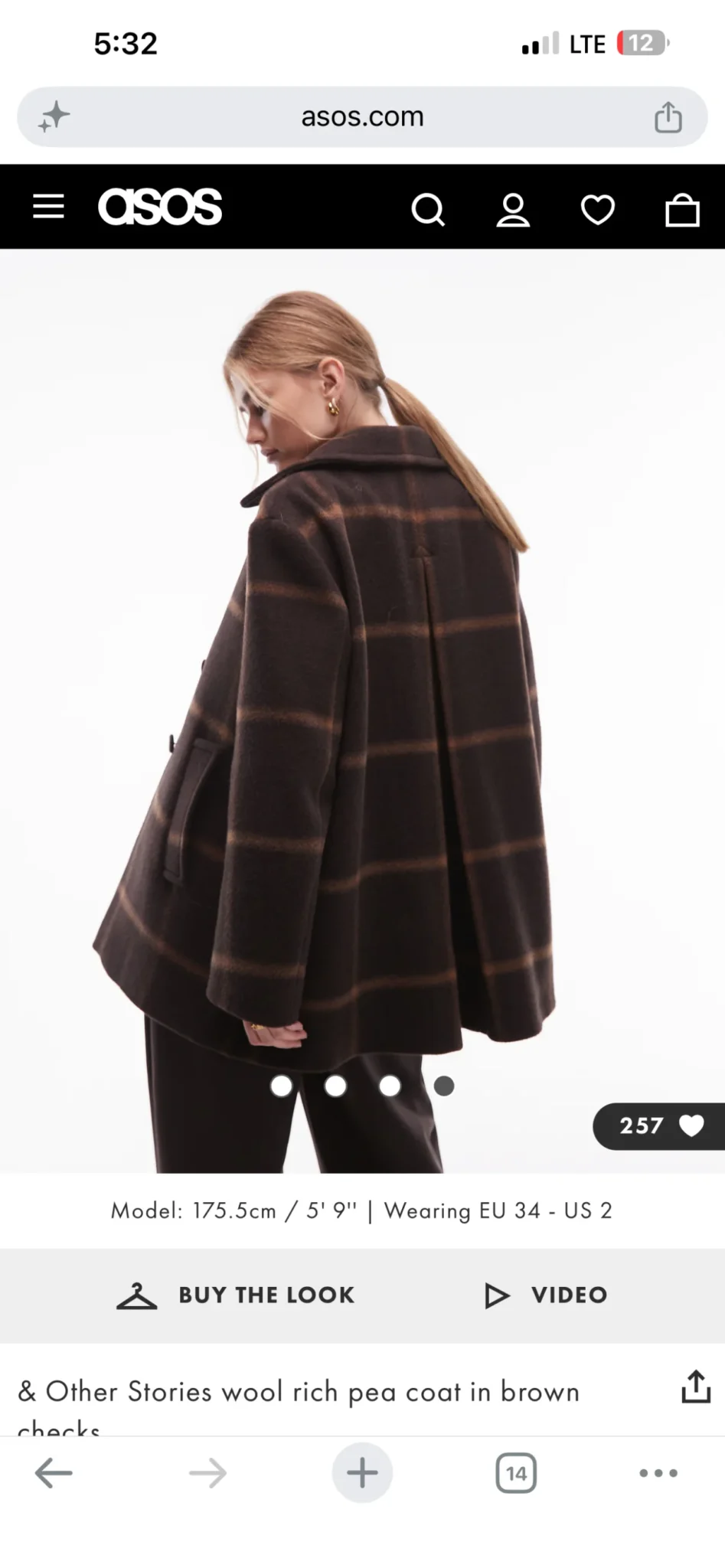 Image for Wool brown coat fabric made in Italy