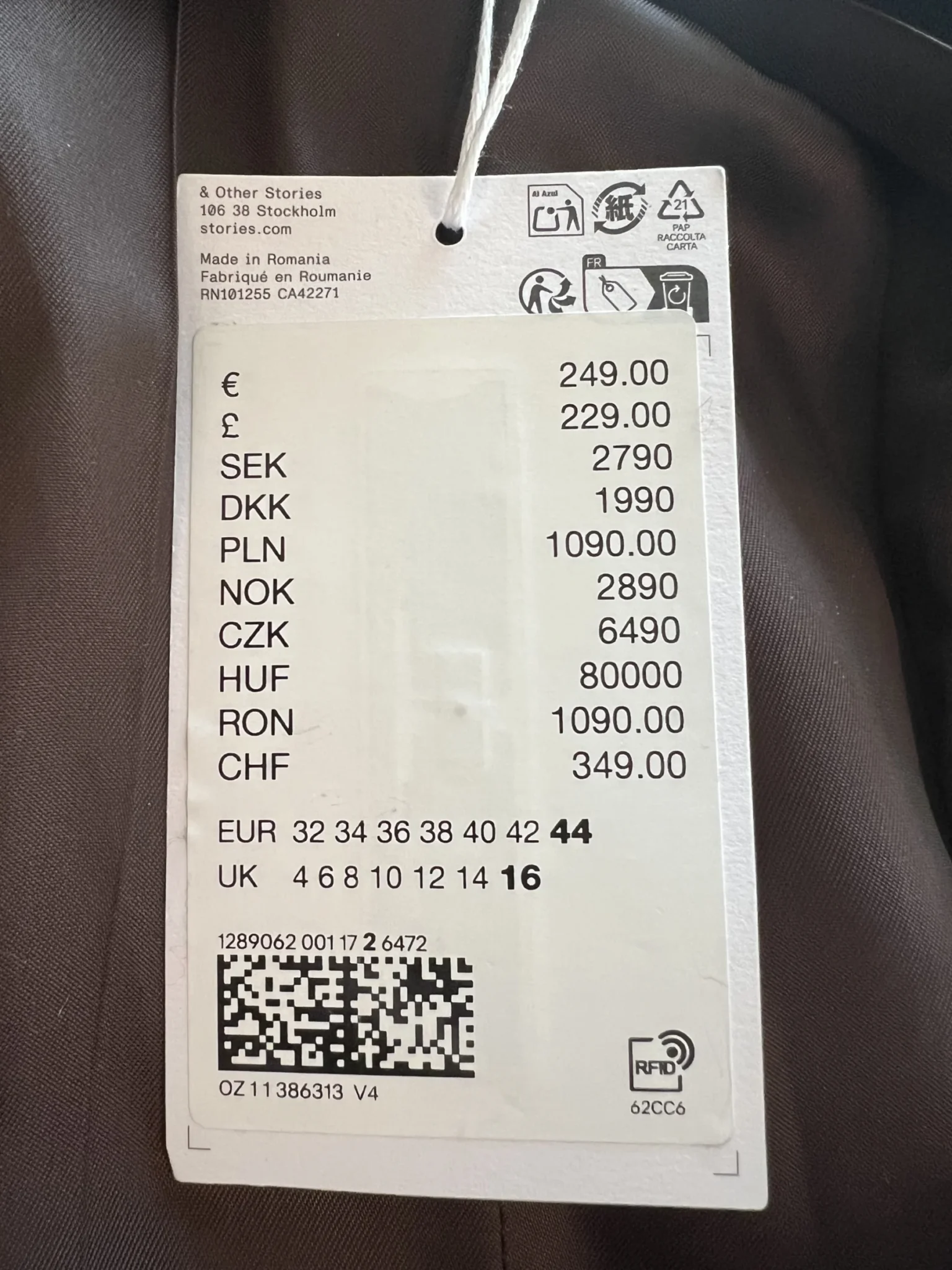 Image for Wool brown coat fabric made in Italy