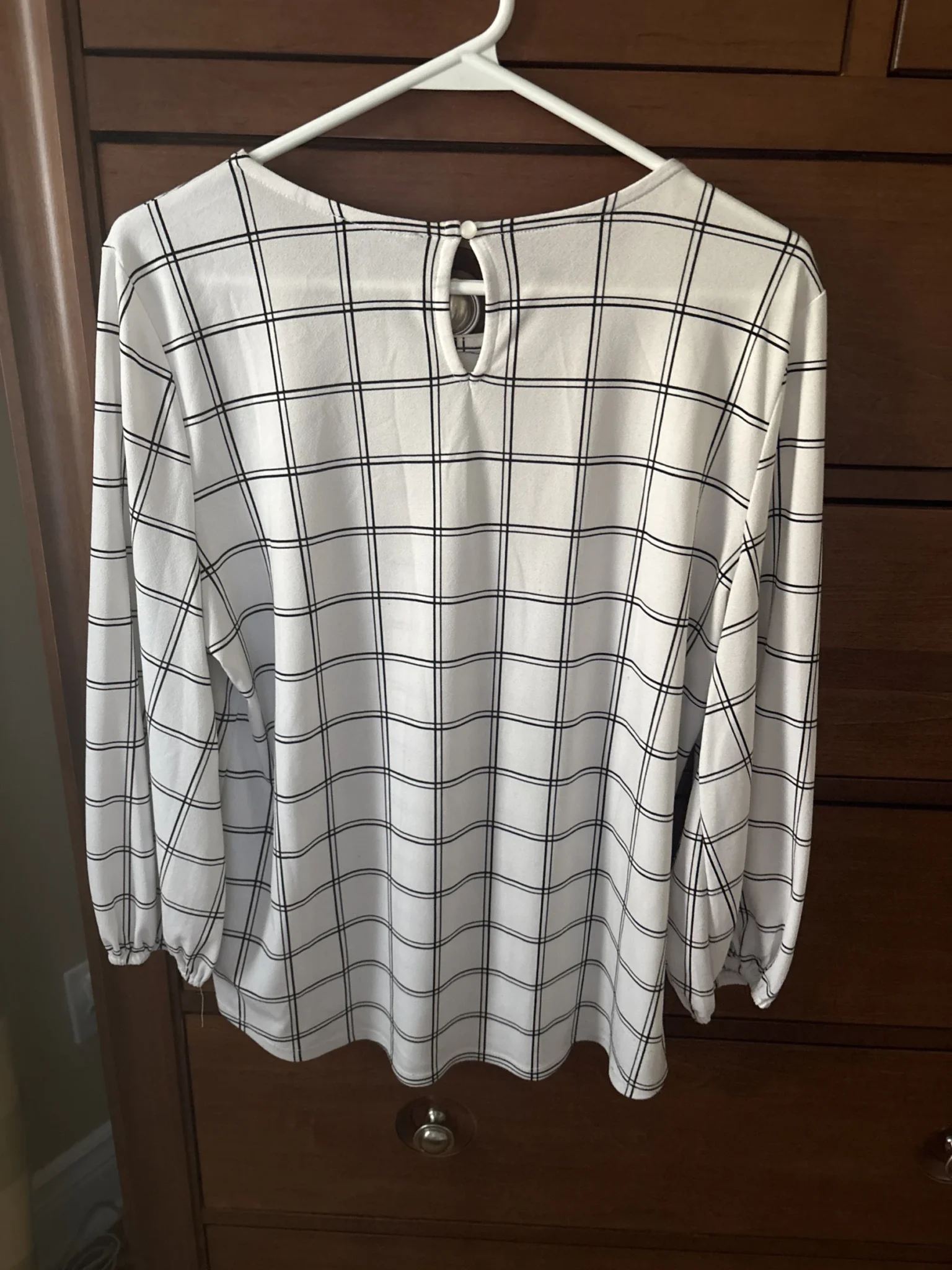 Image for White jumper with black checks