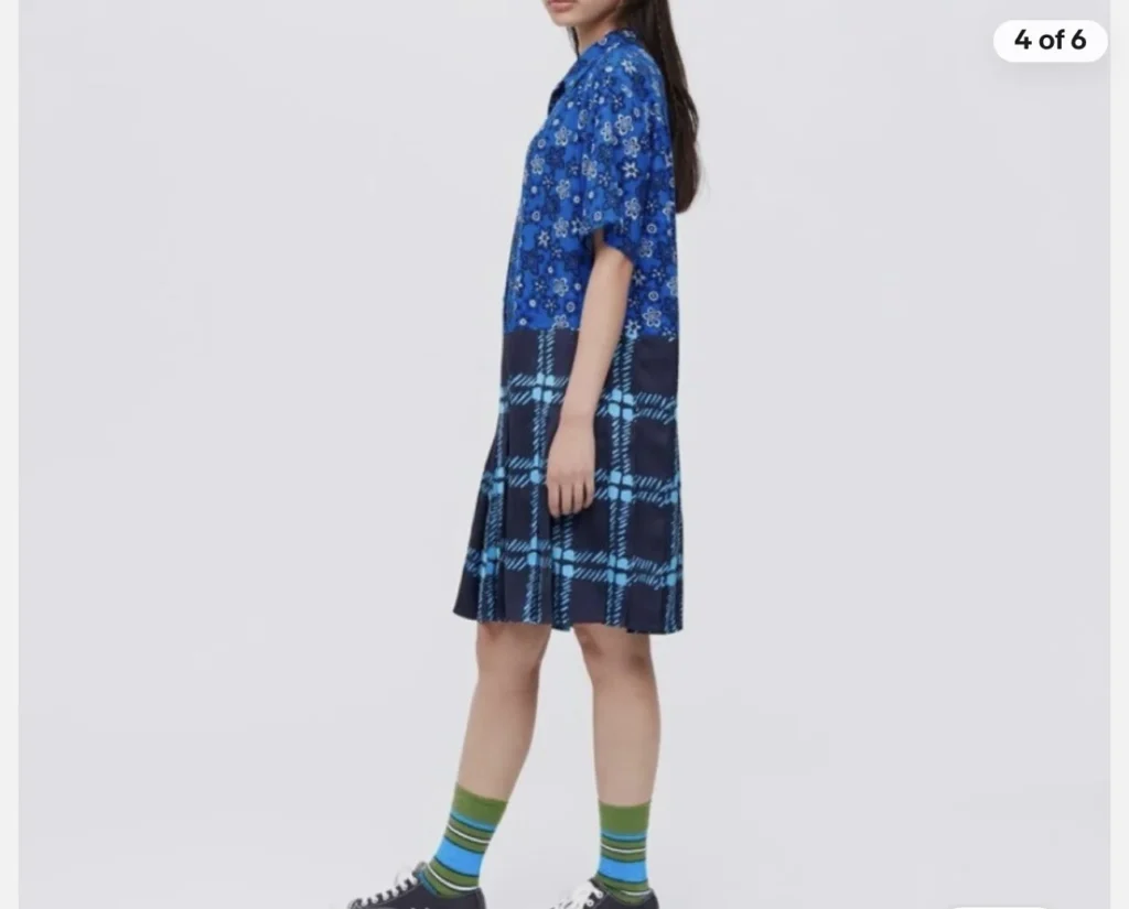 Image for Marni X Uniqlo open-front pleated dress, size M