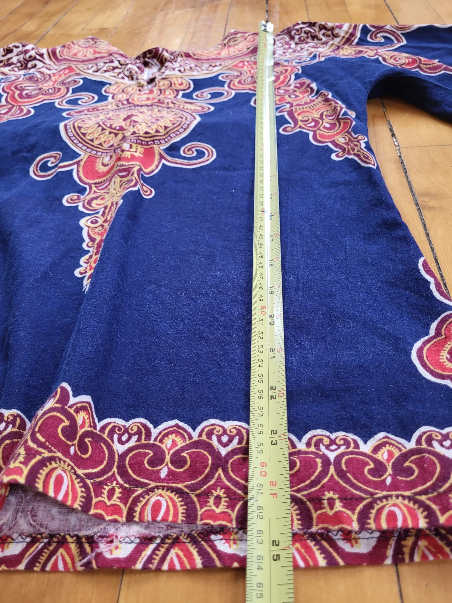 Image for Authentic 70s Vintage Boho Navy blue Dashiki Tunic hippie