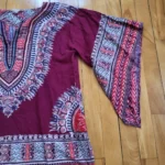 Thumbnail for Authentic 70s Vintage Boho Burgundy Dashiki Tunic hippie