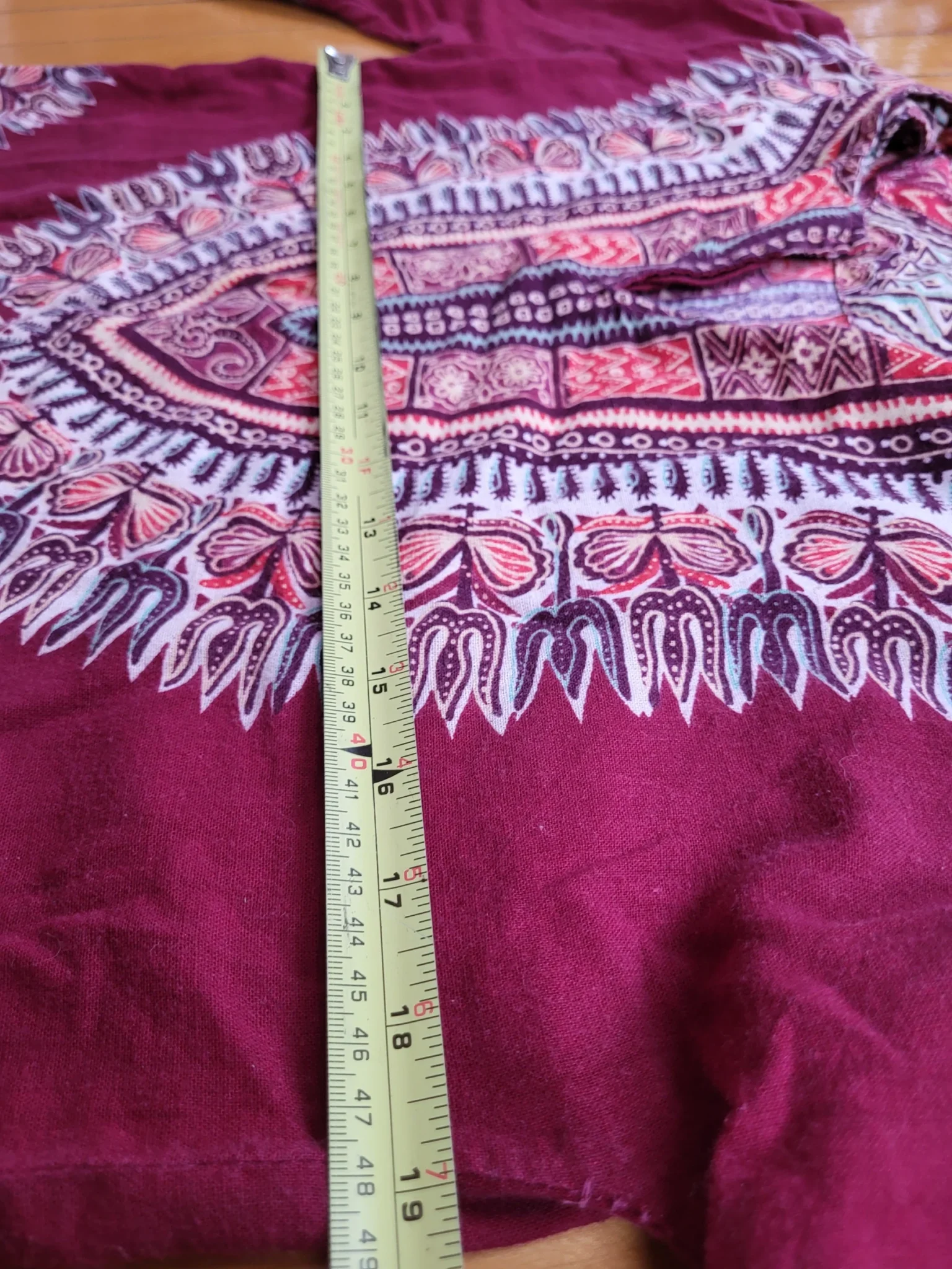Image for Authentic 70s Vintage Boho Burgundy Dashiki Tunic hippie