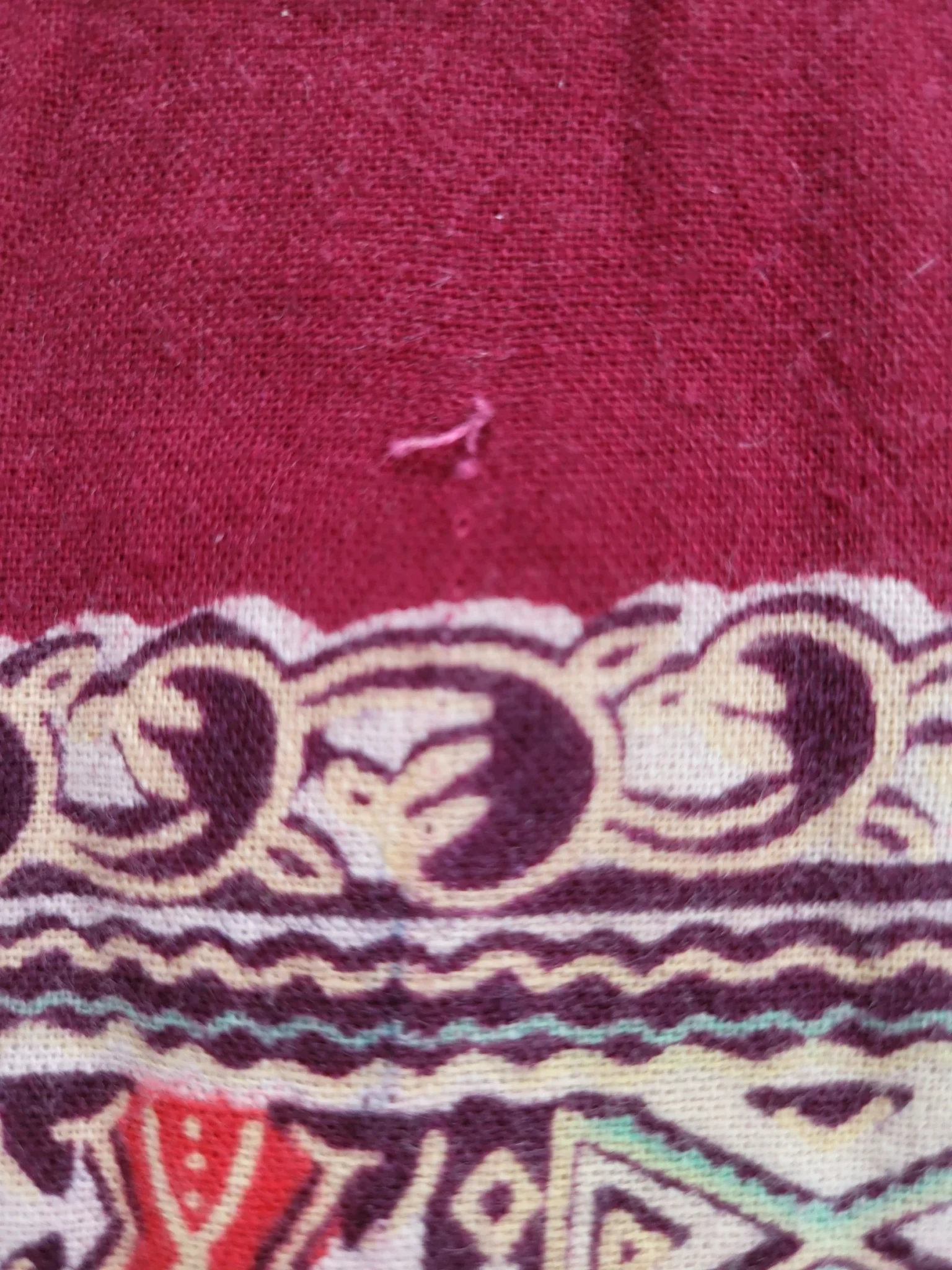 Image for Authentic 70s Vintage Boho Burgundy Dashiki Tunic hippie