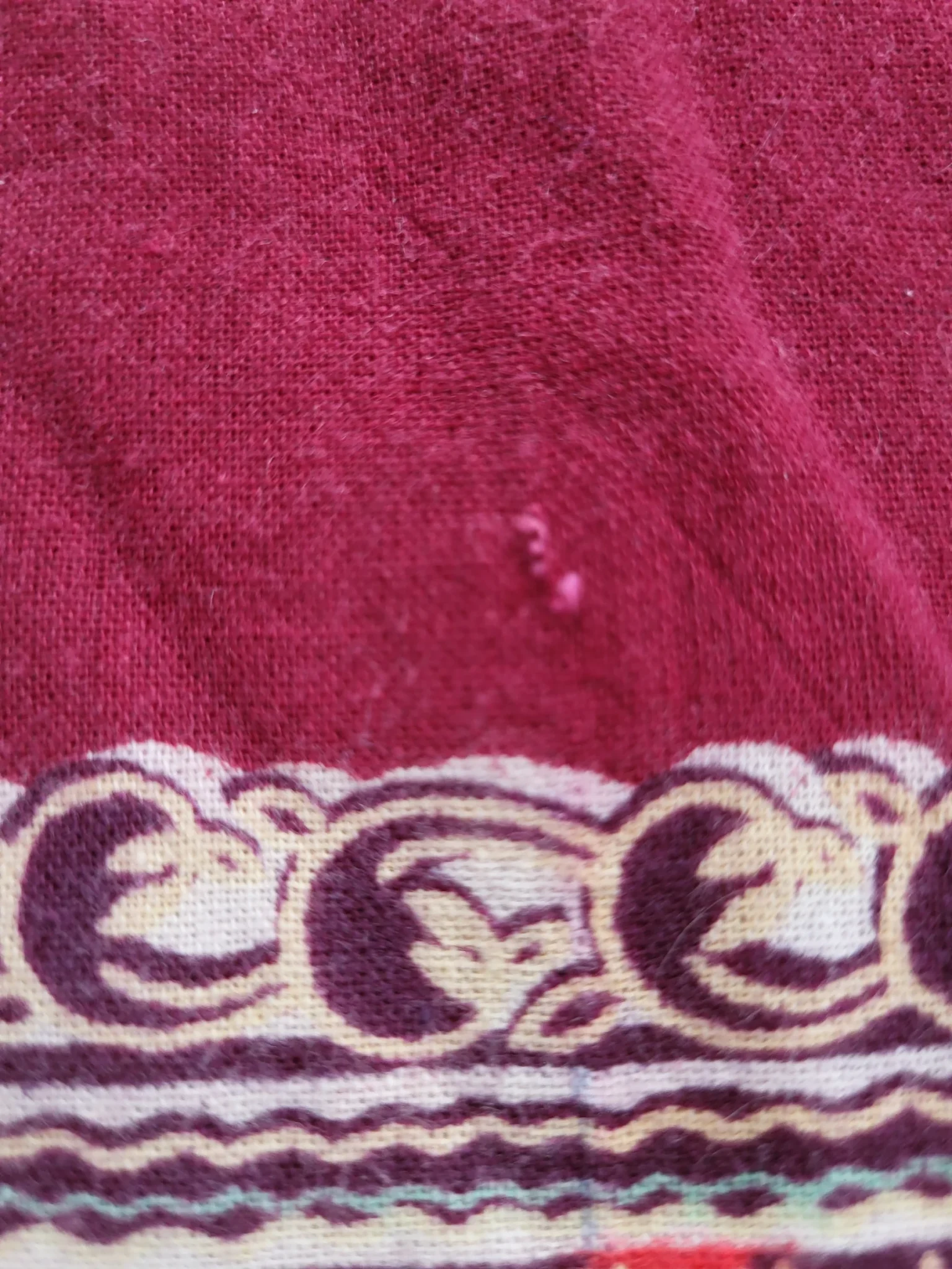 Image for Authentic 70s Vintage Boho Burgundy Dashiki Tunic hippie