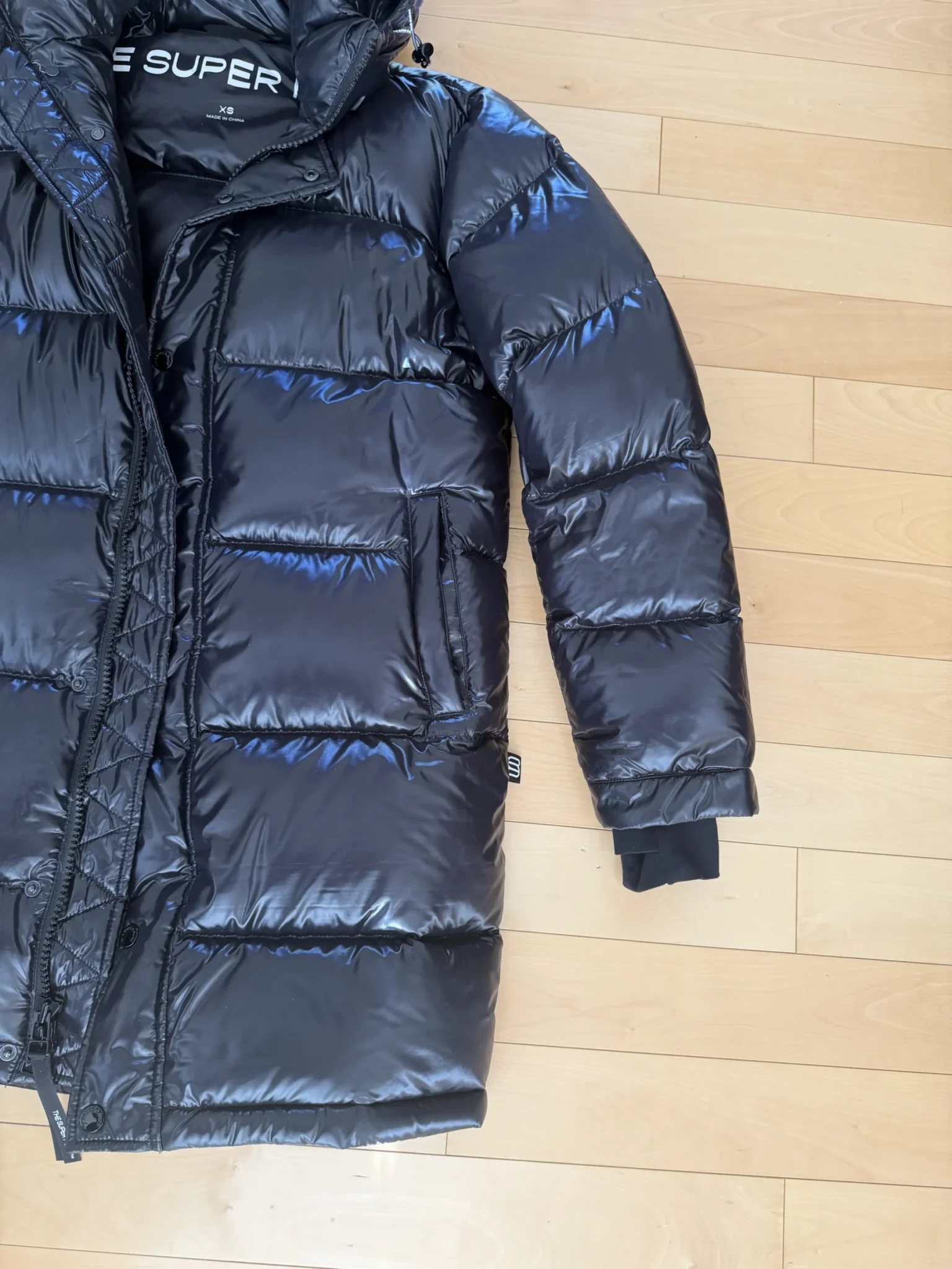 Image for Aritzia Super Puff Hi Gloss coat, black, XSmall