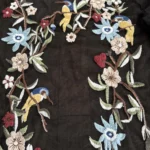 Thumbnail for ZARA – Black sheer jumper embroidered with flowers and hummingbirds (size M, Women’s)