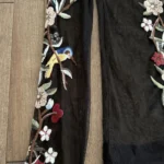 Thumbnail for ZARA – Black sheer jumper embroidered with flowers and hummingbirds (size M, Women’s)