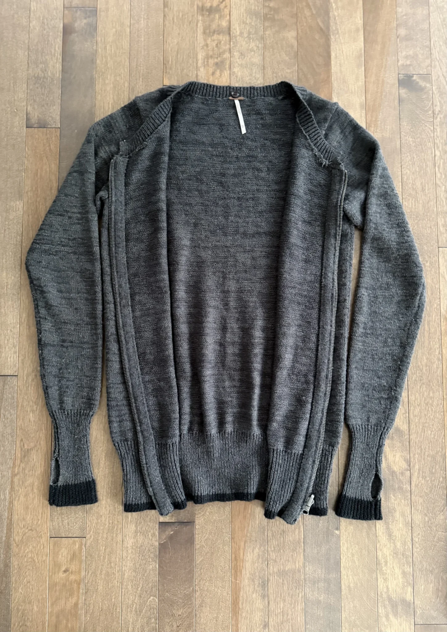 Image for Free People – Dark grey knitted jumper with zip (women’s, TP/XS)
