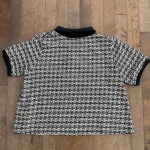 Thumbnail for ZARA – Women’s cropped knitted polo shirt, size M (navy blue and white)