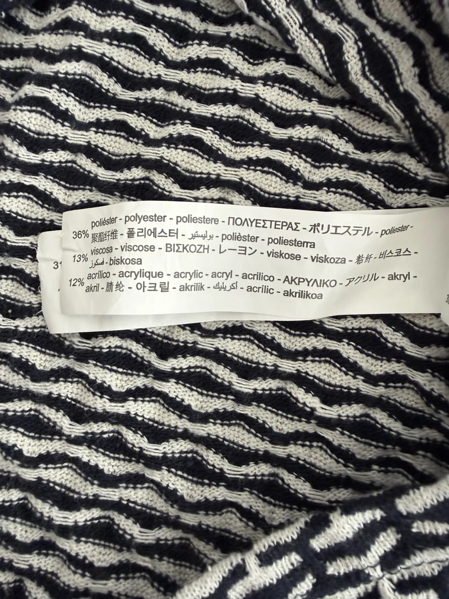 Image for ZARA – Women’s cropped knitted polo shirt, size M (navy blue and white)