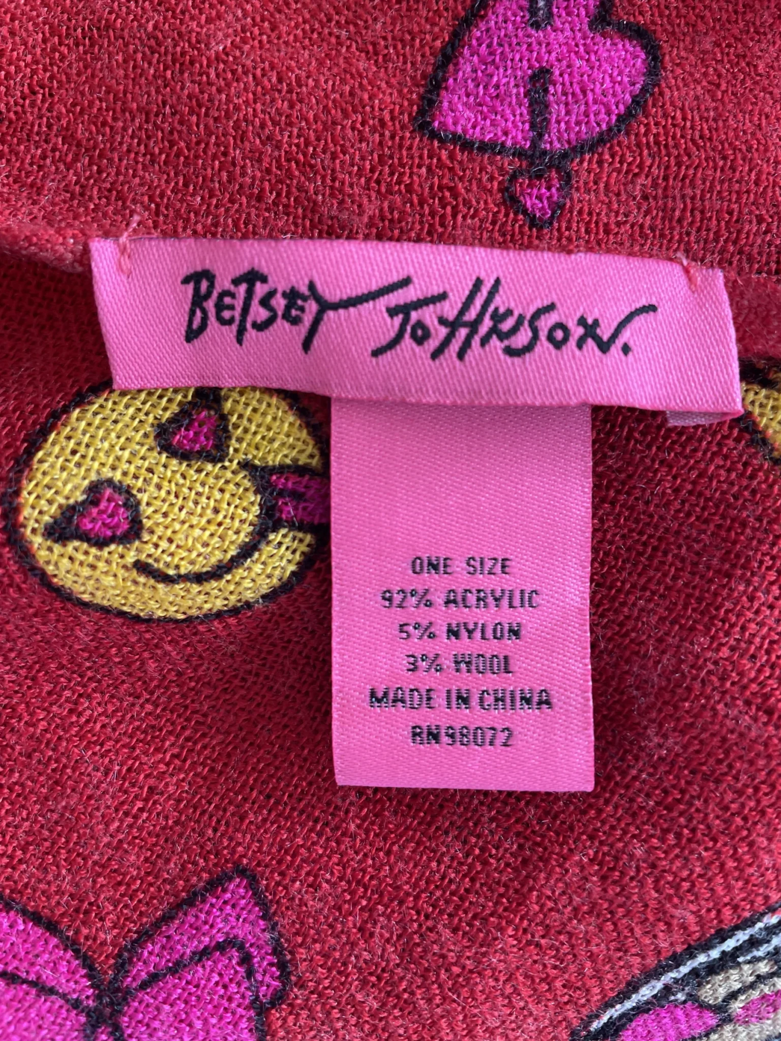 Image for Foulard Betsey Johnson avec émojis amusants