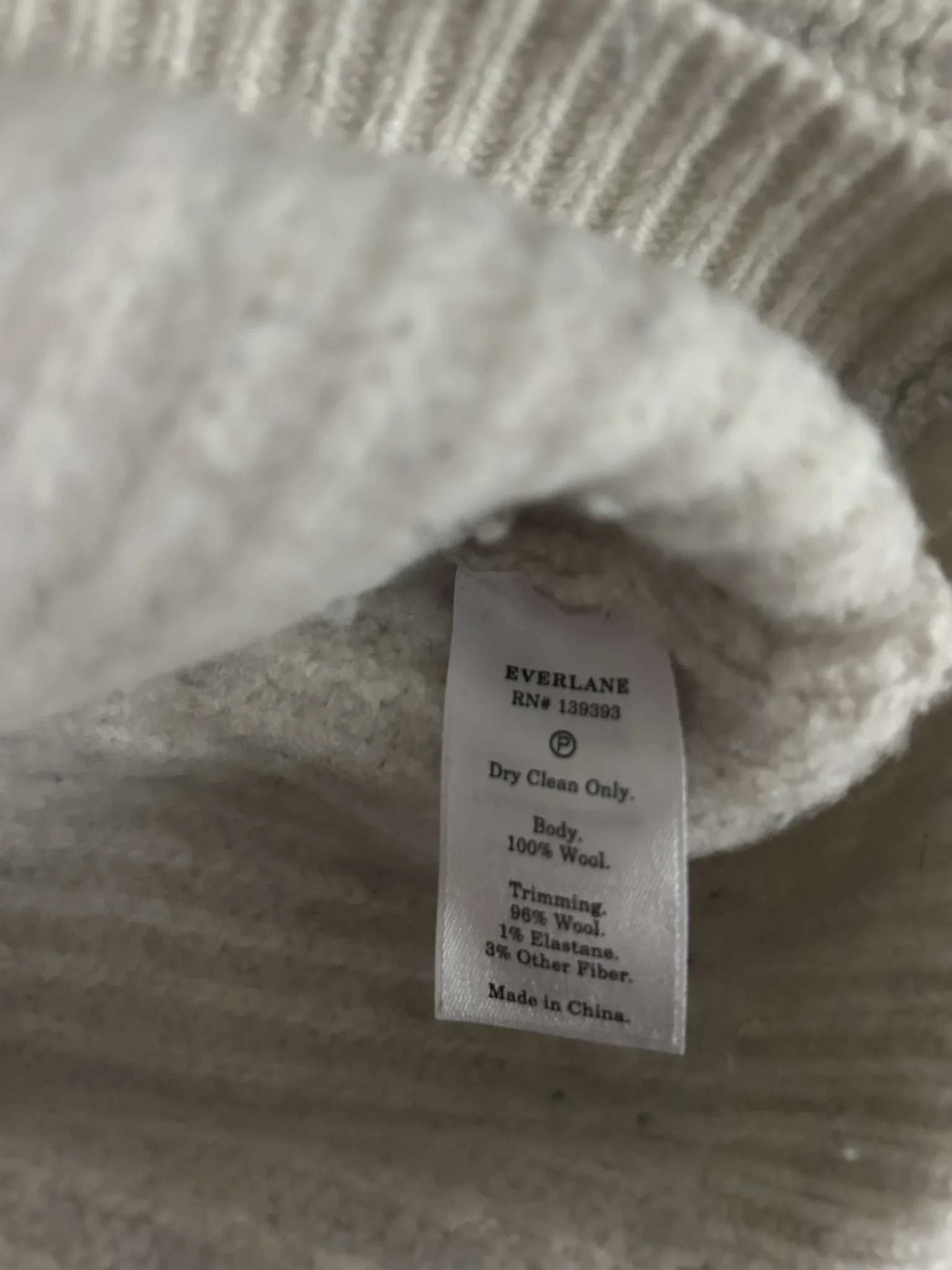 Image for Chandail 1/2 zip 100% laine Everlane