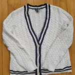 Thumbnail for Lauren ralph lauren Vintage Linen and cotton cable knit tennis cardigan