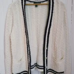 Thumbnail for Lauren ralph lauren Vintage Linen and cotton cable knit tennis cardigan