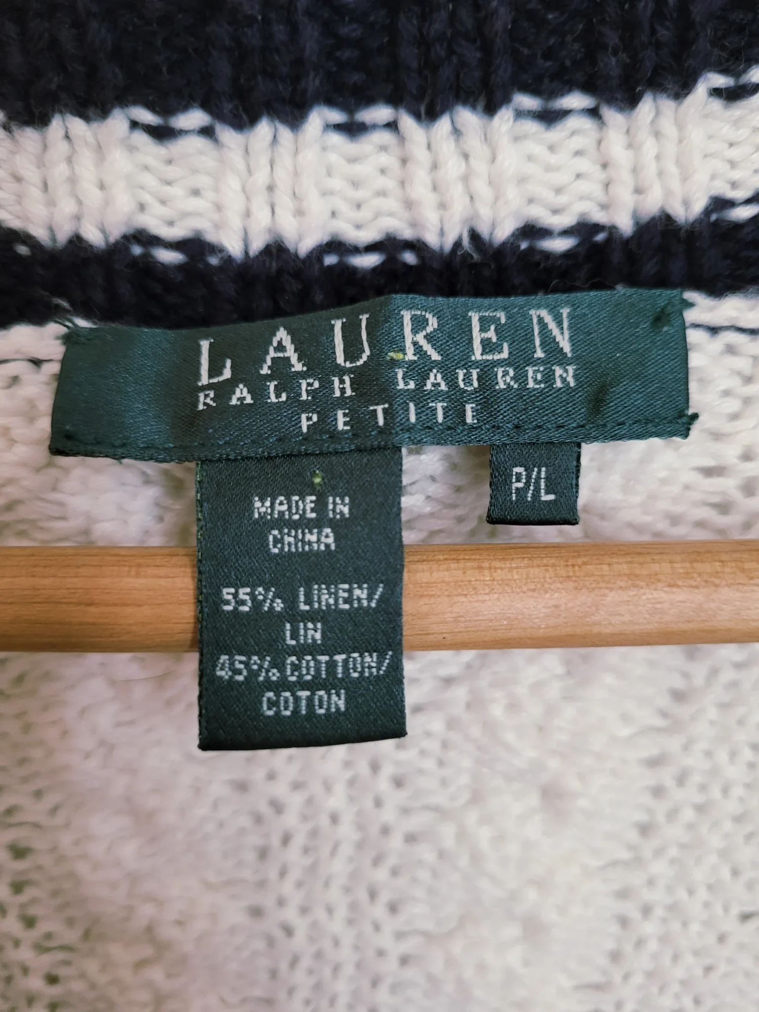 Image for Lauren ralph lauren Vintage Linen and cotton cable knit tennis cardigan