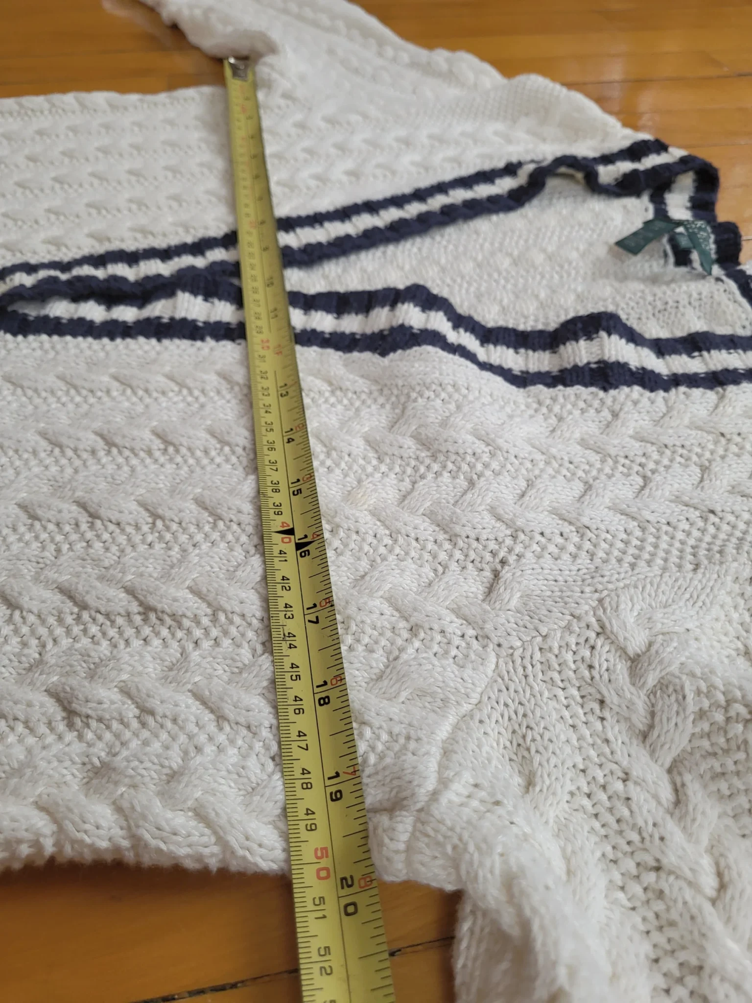 Image for Lauren ralph lauren Vintage Linen and cotton cable knit tennis cardigan