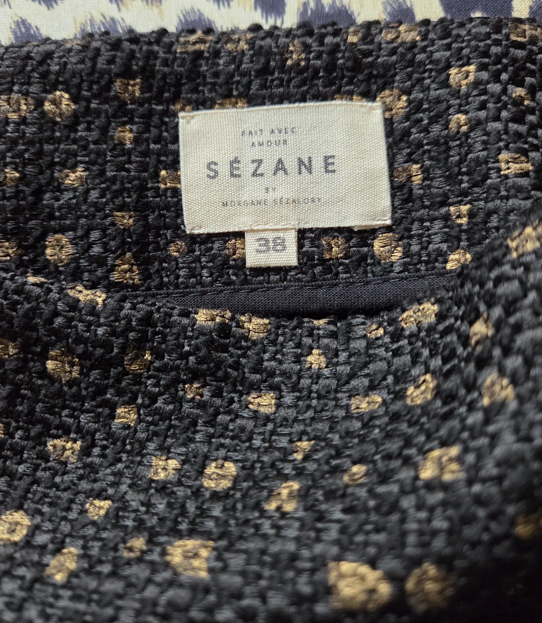 Sézane Elegant black and beige mini skirt Sézane seconde main