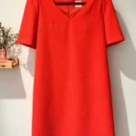 Featured thumbnail for La Petite Robe de Chloé – Textured coral-red dress