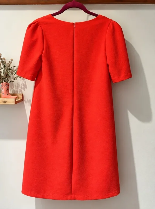 Image for La Petite Robe de Chloé – Textured coral-red dress
