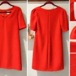 Thumbnail for La Petite Robe de Chloé – Textured coral-red dress