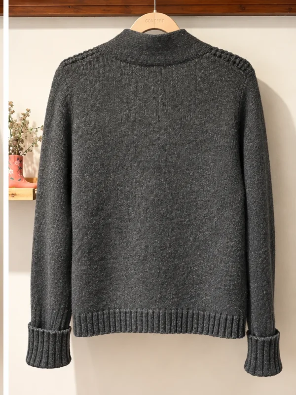 Image for MEXX – Anthracite grey zipped cardigan made from wool and alpaca