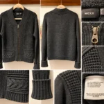 Thumbnail for MEXX – Anthracite grey zipped cardigan made from wool and alpaca