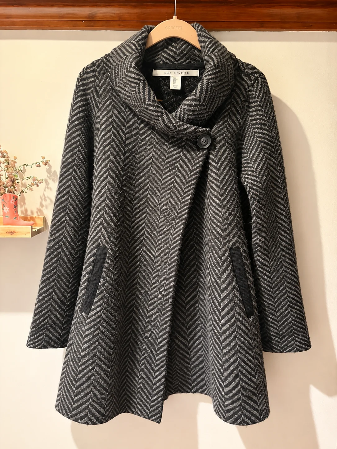 Max Studio herringbone coat – Size L *Other seconde main