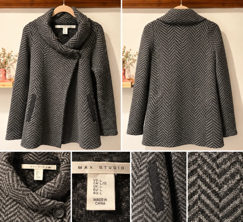 Image for Max Studio herringbone coat – Size L