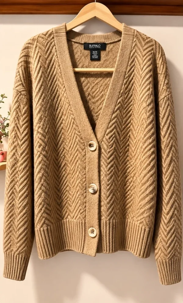 Featured image for Buffalo David Bitton cardigan – Textured camel – Size M