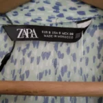 Thumbnail for NWT Zara Tie Neck long sleeves Ruffled Tiered Mini Dress Green Blue Teal