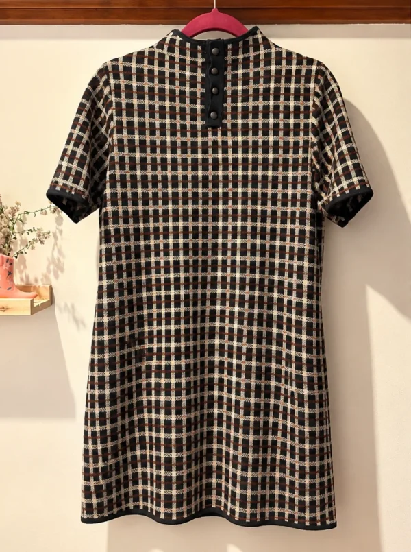 Image for Robe en tricot à carreaux – Nicole Miller New York – XL