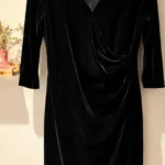 Featured thumbnail for Brooks Brothers black velvet dress – Elegant drape