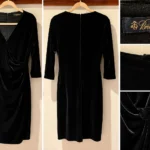 Thumbnail for Brooks Brothers black velvet dress – Elegant drape