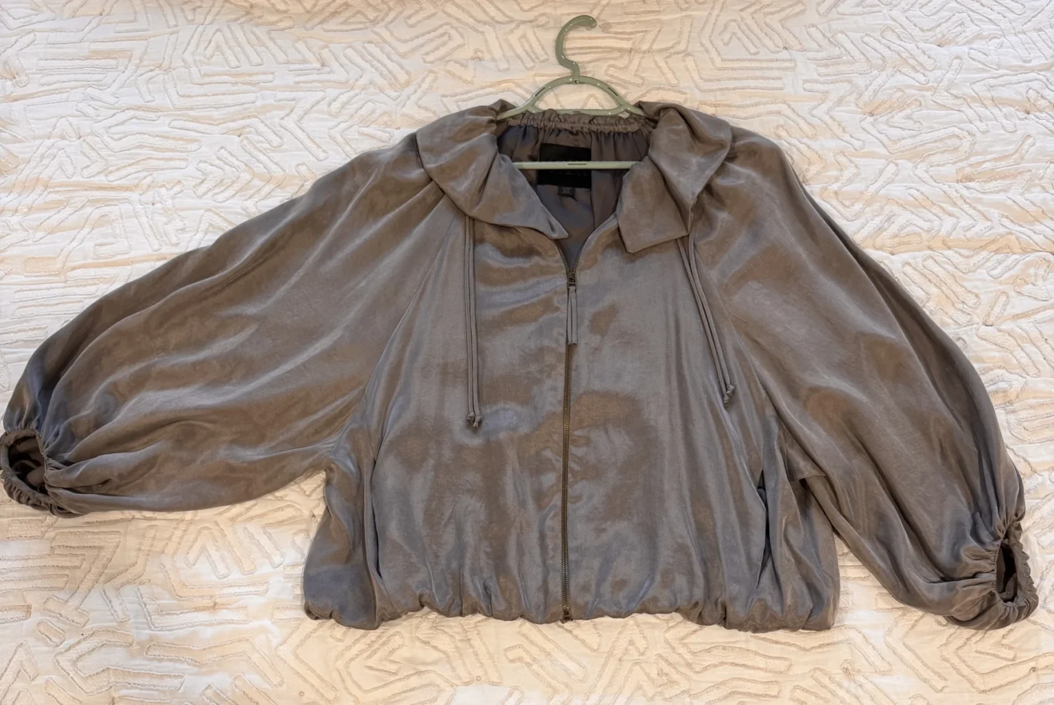 Featured image for Zara satin-effect bomber jacket